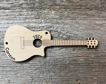 Acoustic Guitar Cutout Ornament - Personalized - Read Description