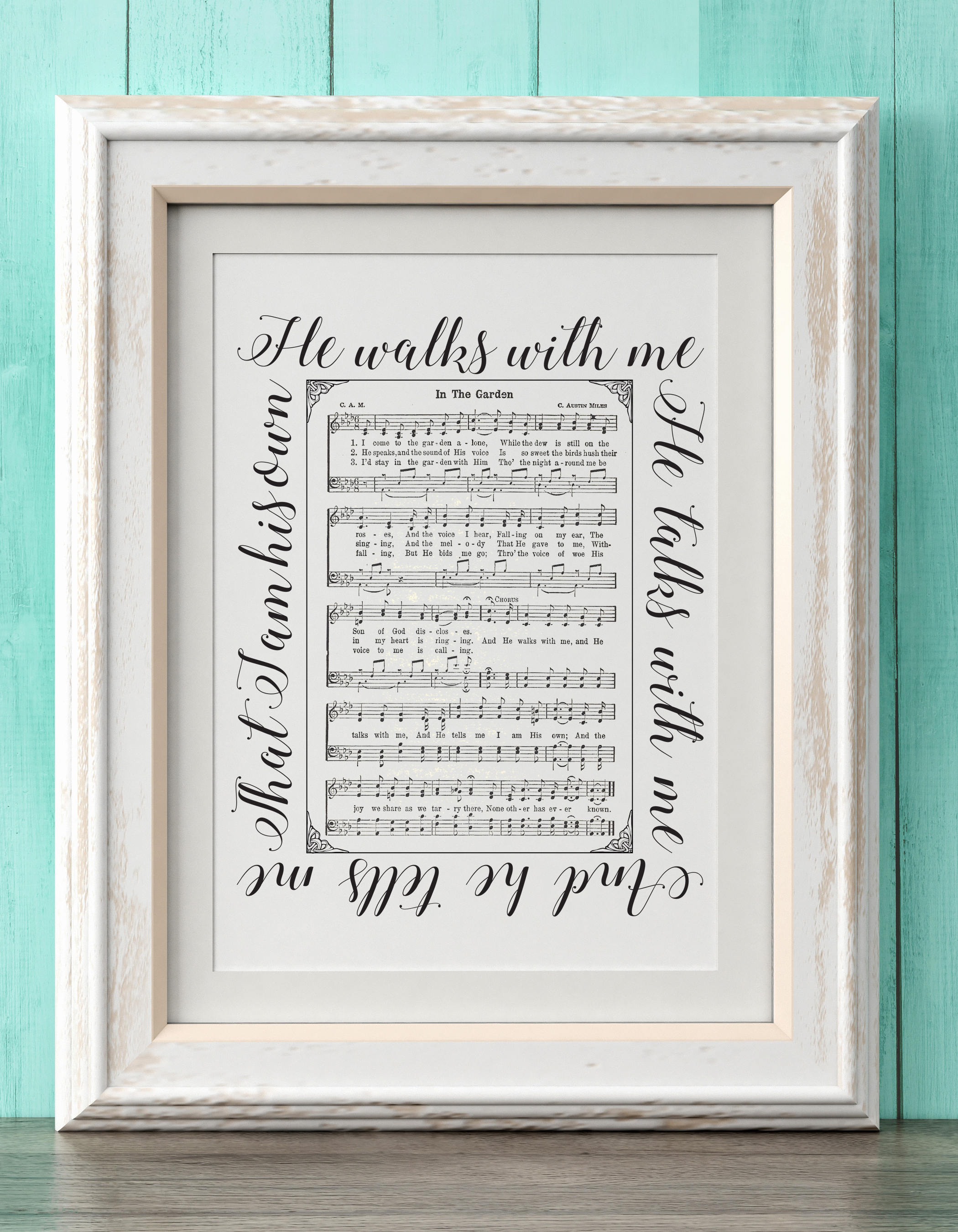 In the Garden Hymn Print Hymn Art Hymnal Sheet Home - Etsy