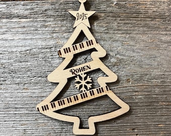 Christmas Tree Piano Music Ornament - Personalized - Read Description