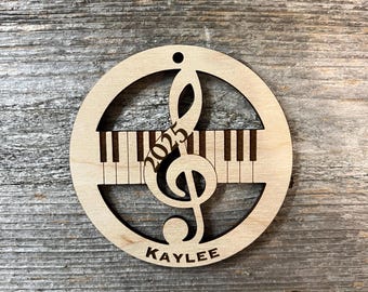 Piano Keys Ornament - Personalized (3 Sizes Available!) - See Description