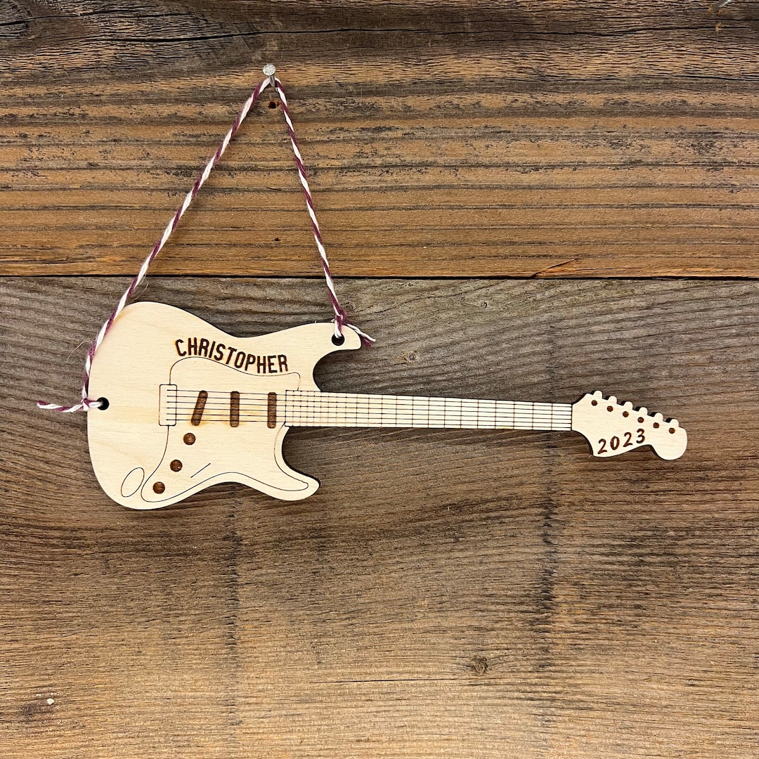 Electric Guitar Cutout Ornament Personalized Etsy