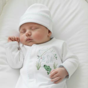 Personalized Baby Clothing Set Bundle Boy Fishing Outfit Bass Embroidery Infant Newborn Gift Custom Apparel Fish Theme Angler Coming Home