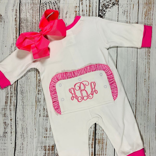 Personalized Butt Flap Pajamas- Baby Girl Pajamas- Baby Boy Pajamas- Baby Sleeper- Baby Shower Gift- Monogrammed- Embroidered