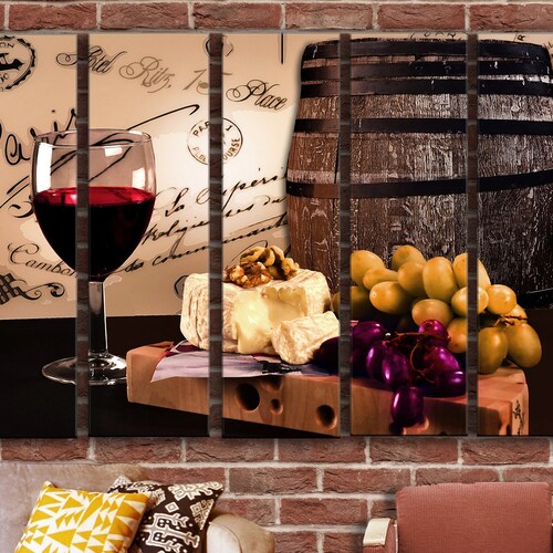 Colorful Wine Wall Art Picture for Kitchen Still Life Wall Etsy