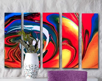 Mixed color photo canvas wall art print, Color abstraction picture poster for Wall, Creative theme art, image by Abstraction