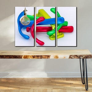 Colorful aluminium hooks canvas wall art print Shiny and rounded picture poster for Creative Space ,Creative theme painting 3p-22x33