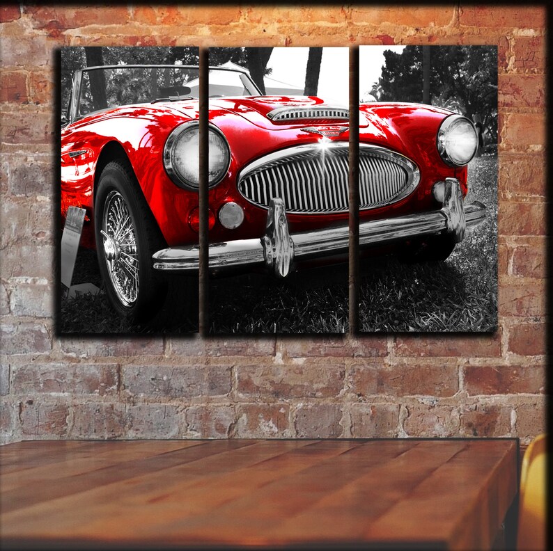 Austin Healey Wall Art Vintage Car Canvas Art Decor Picture Etsy