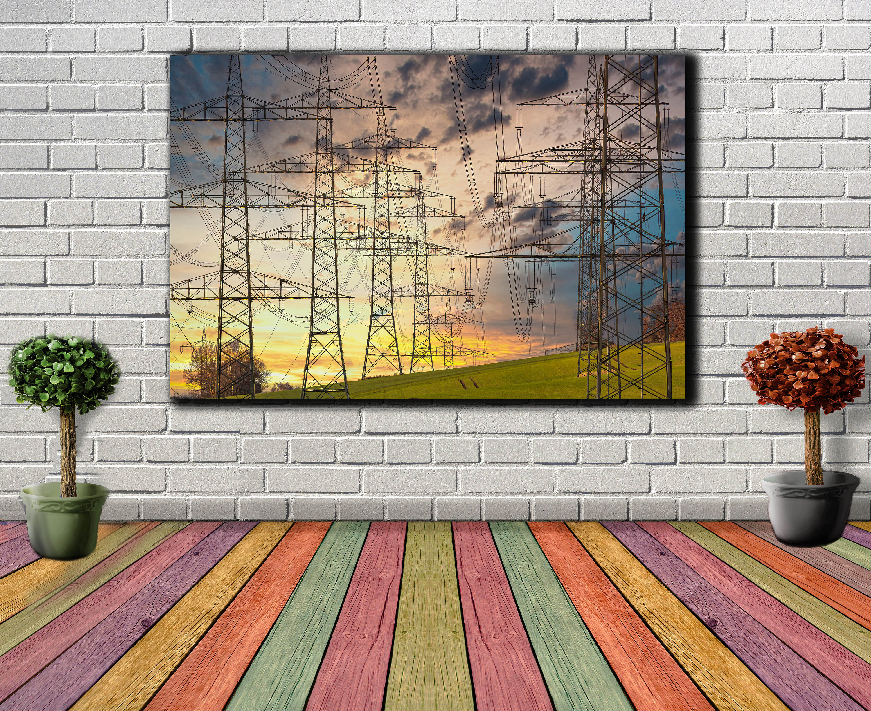 1 Piece Electricity Wall Art Decor Wire Canvas Picture Print Etsy
