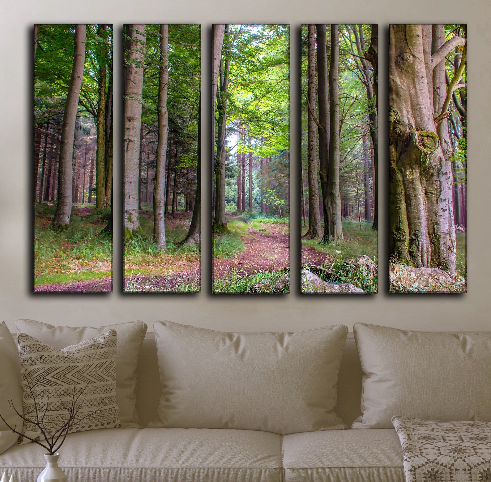 Forest and Trees Wall Art Decor Picture Painting Poster Print Etsy