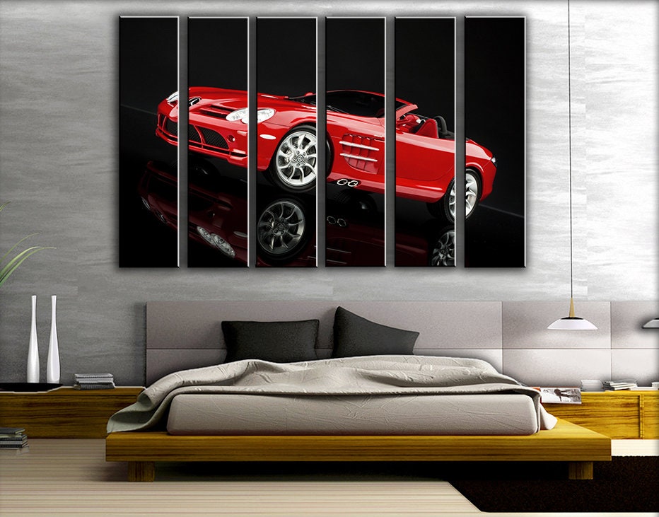 Large Black'n'red Wall Art Picture Painting on Canvas Etsy