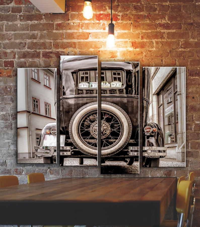 Big Set Antique Car Oldtimer Wall Art Decor Picture Painting - Etsy