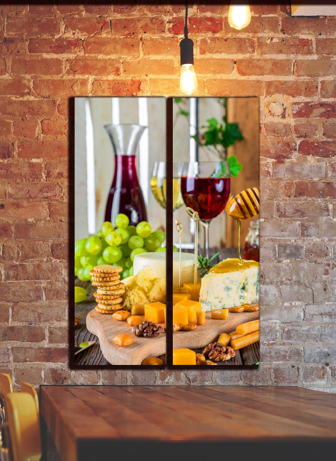 Kitchen Wine Wall Art / Winery Theme Canvas Wall Decor / Grape Etsy