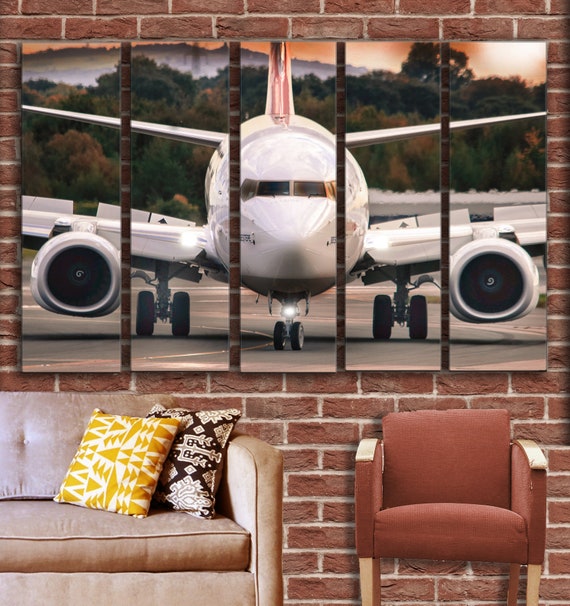 Jet Airplane Boeing 737 Wall Art Decor Picture Painting On - Airplane Wall Art Panels Jet Airplane Boeing 737 Wall Art Decor Picture Painting On - Airplane Wall Art Panels