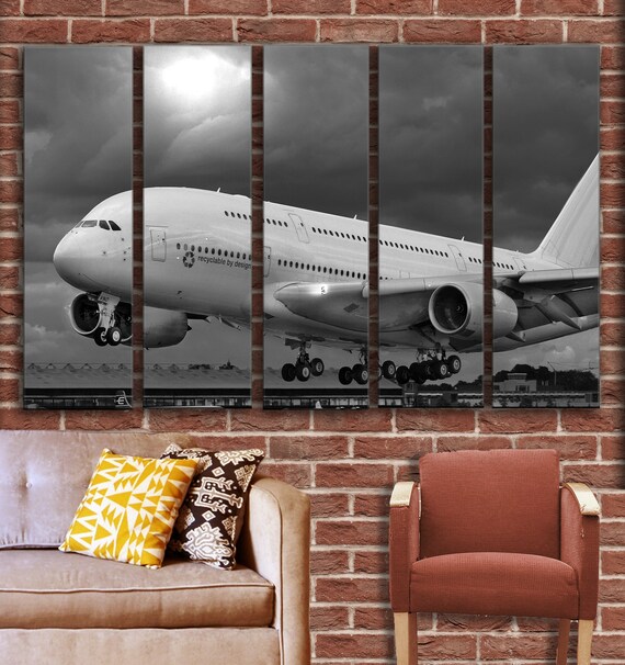 Leinwand 380 Wandbild Malerei auf Wandbild Jet Druck Teile, für A Bild Flughafen Flugzeug Paneelen Flugzeug Flugzeug Büro Poster