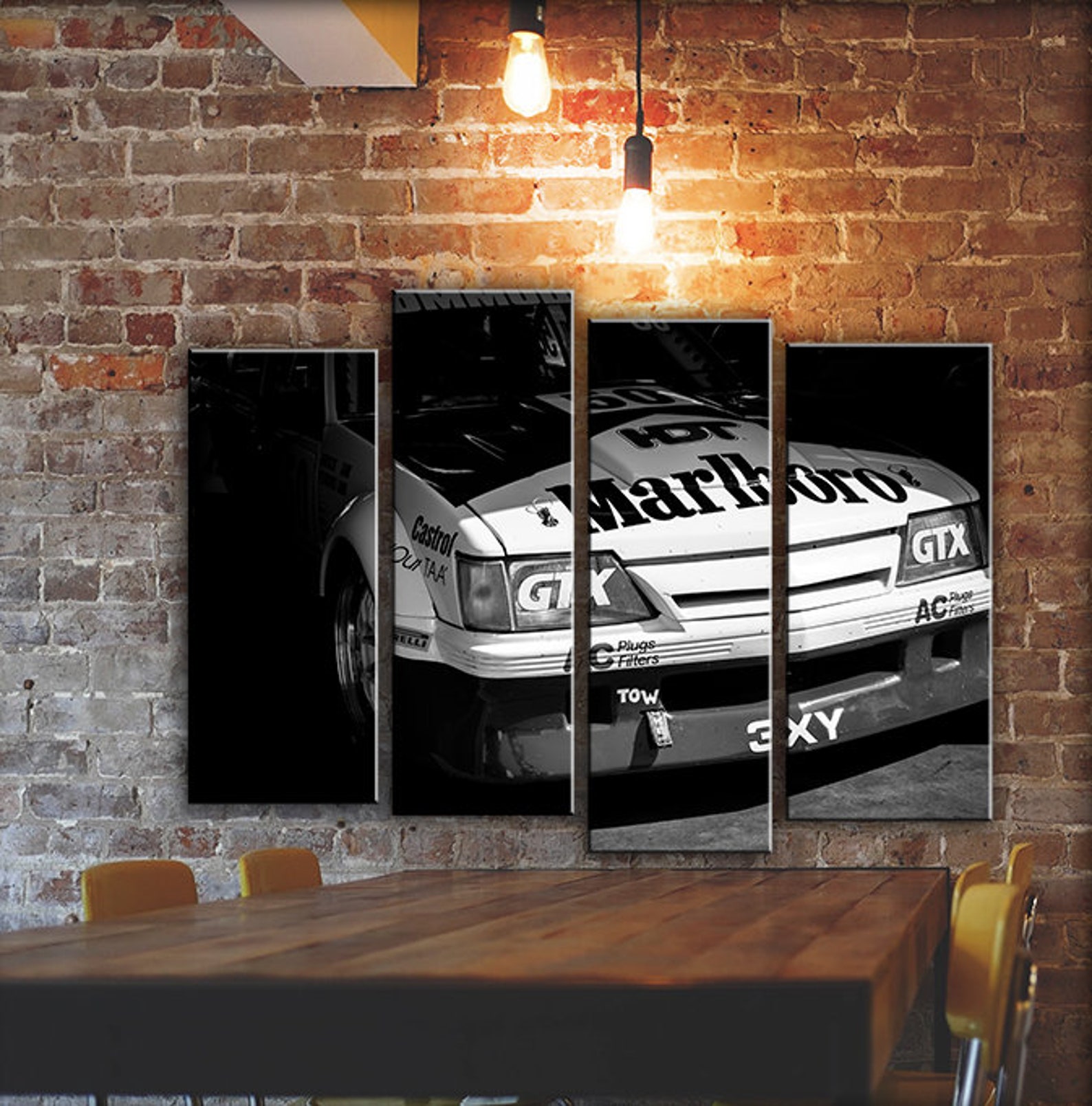 Large Racing Car Wall Art Picture Painting on Canvas Panels Etsy