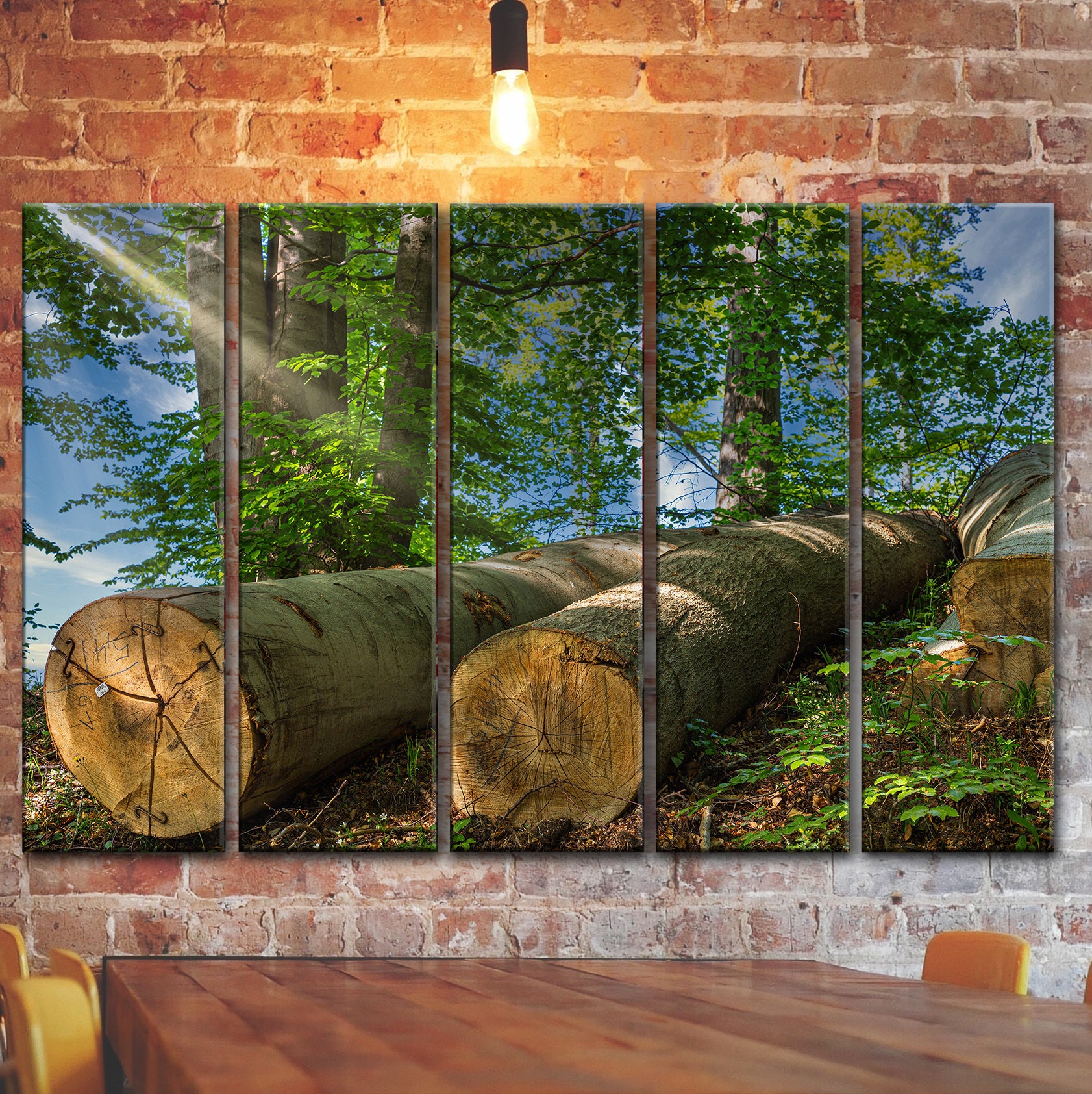Tree trunks in spring Wall Art Decor Relaxing and resting Etsy