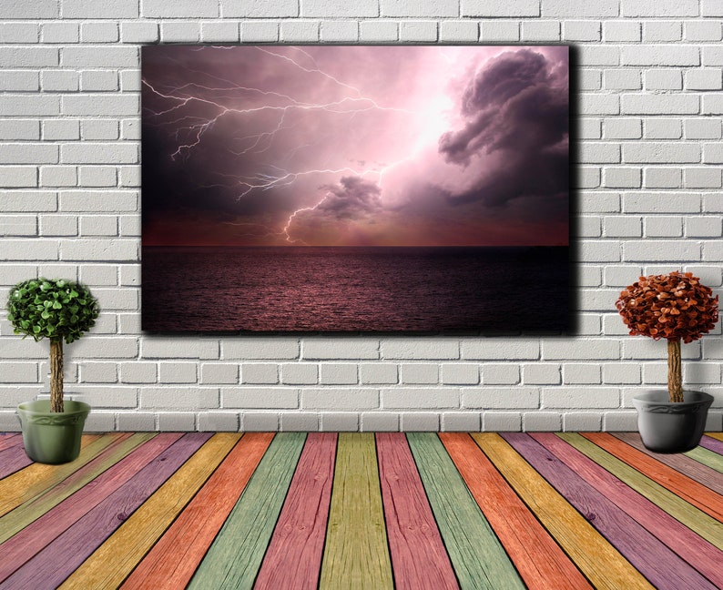 1 Piece Sea Storm Wall Art Decor Stormy Sky Canvas Picture Etsy