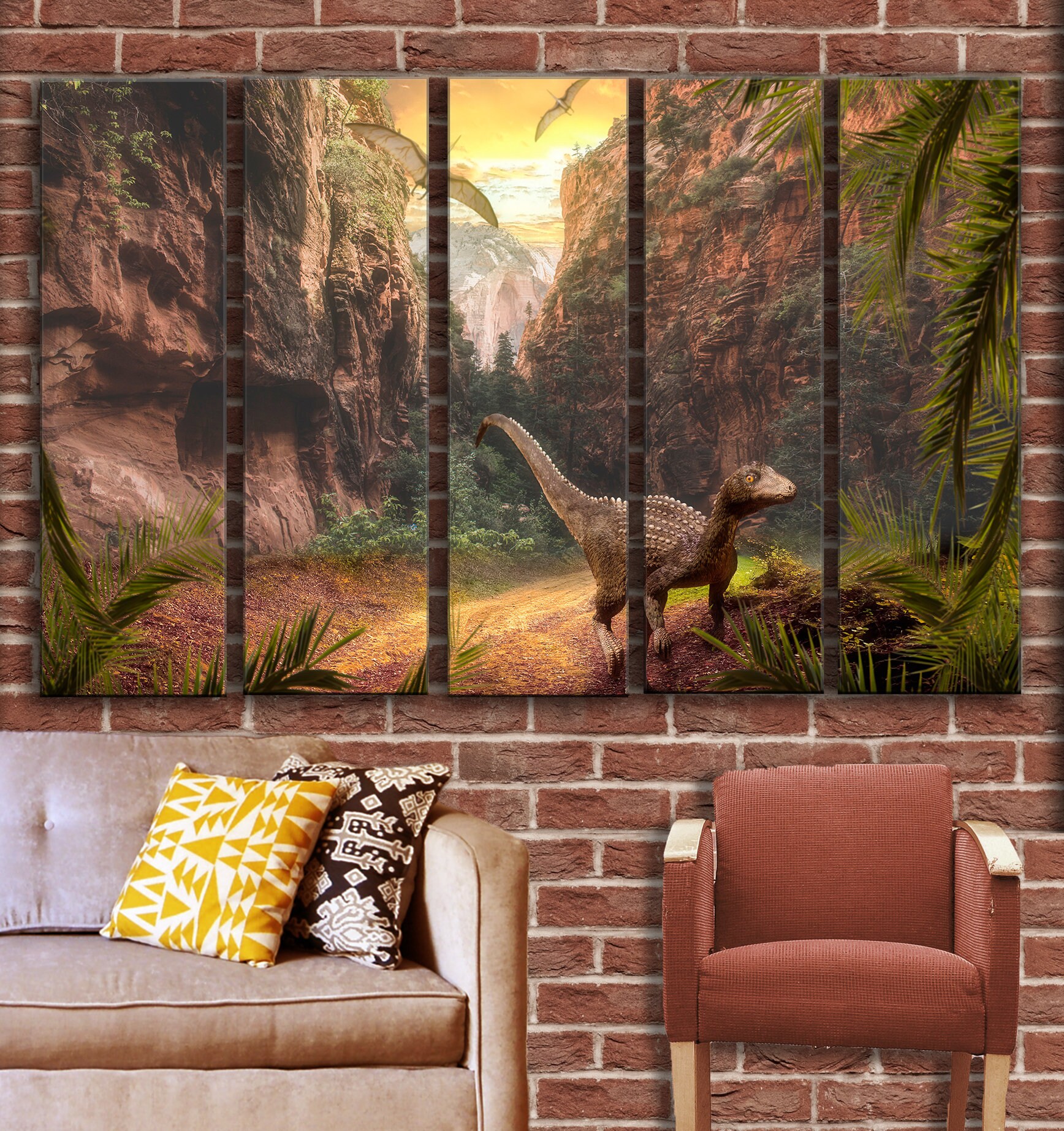 Dinosaurs Wall Art Decor Picture Painting Poster Print Canvas Etsy UK
