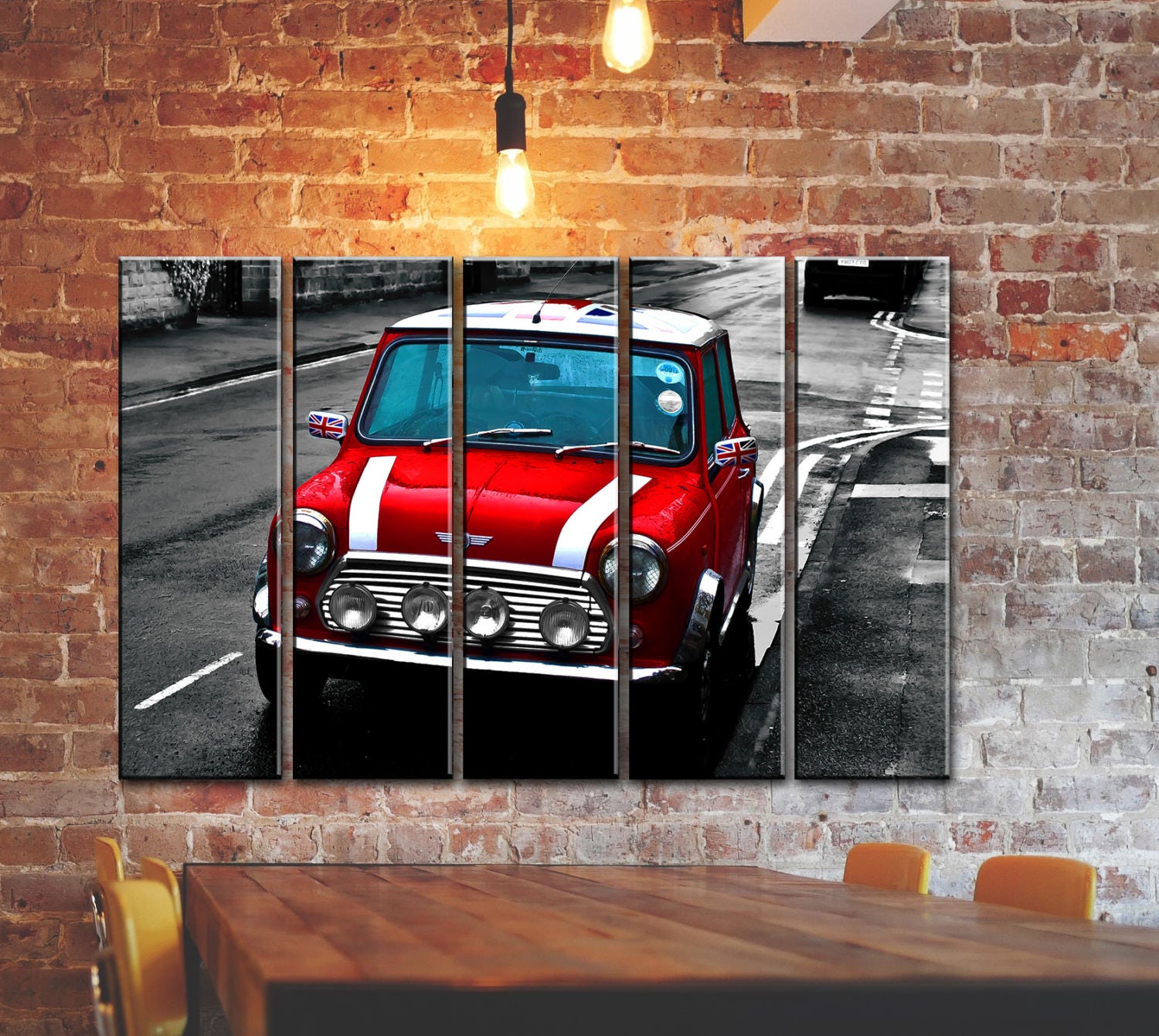 BIG SET OF 1/3/5/6 Panels Canvas Art vintage Retro Classic Car Etsy