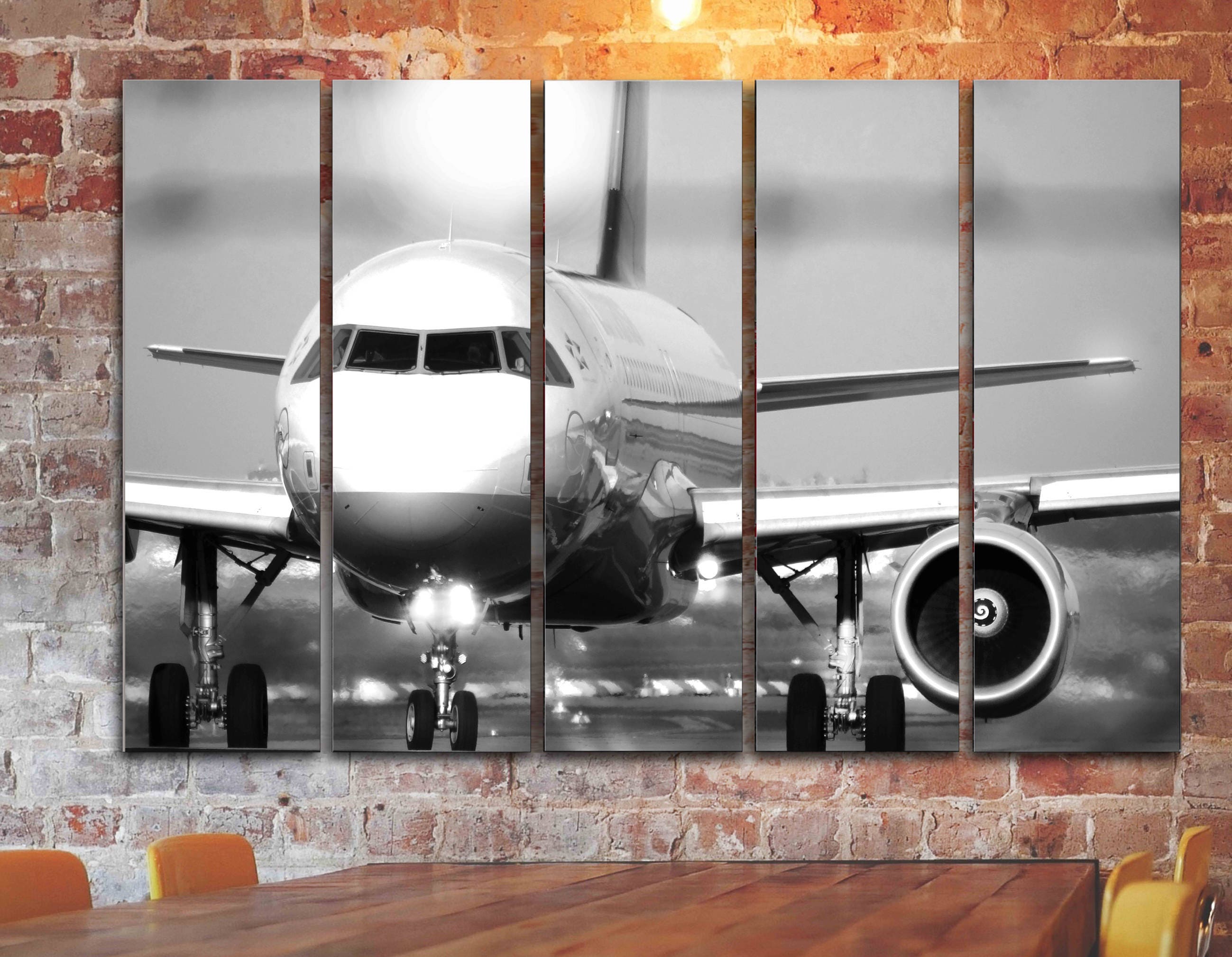 Jet Airplane Wall Art Passenger Aviation Plane Canvas Art Etsy