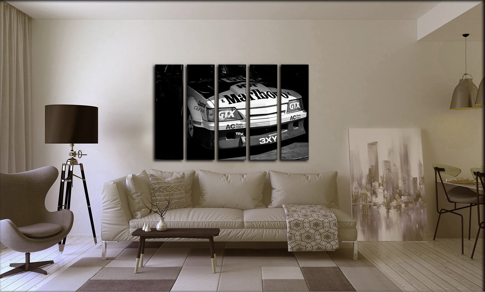 Large Racing Car Wall Art Picture Painting on Canvas Panels Etsy