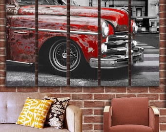 Big Set Antique Car Oldtimer Wall Art Decor Picture Painting | Etsy