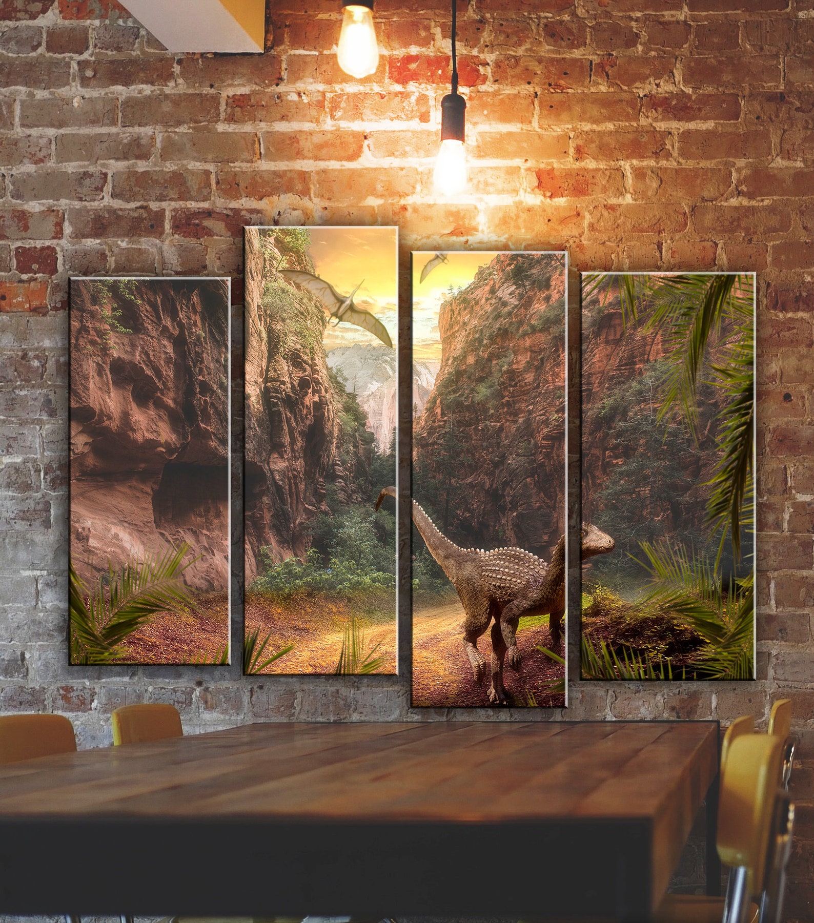 Dinosaurs Wall Art Decor Picture Painting Poster Print Canvas Etsy UK