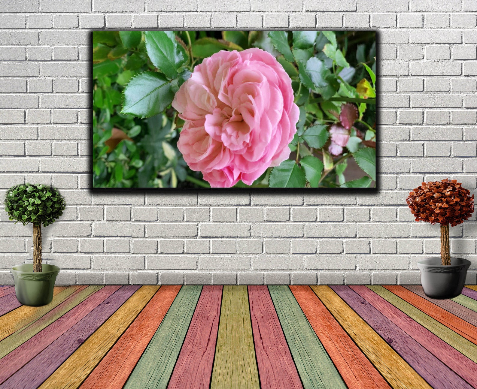 1 Piece Pink Rose Morning Wall Art Decor Flower My Day Canvas Etsy UK