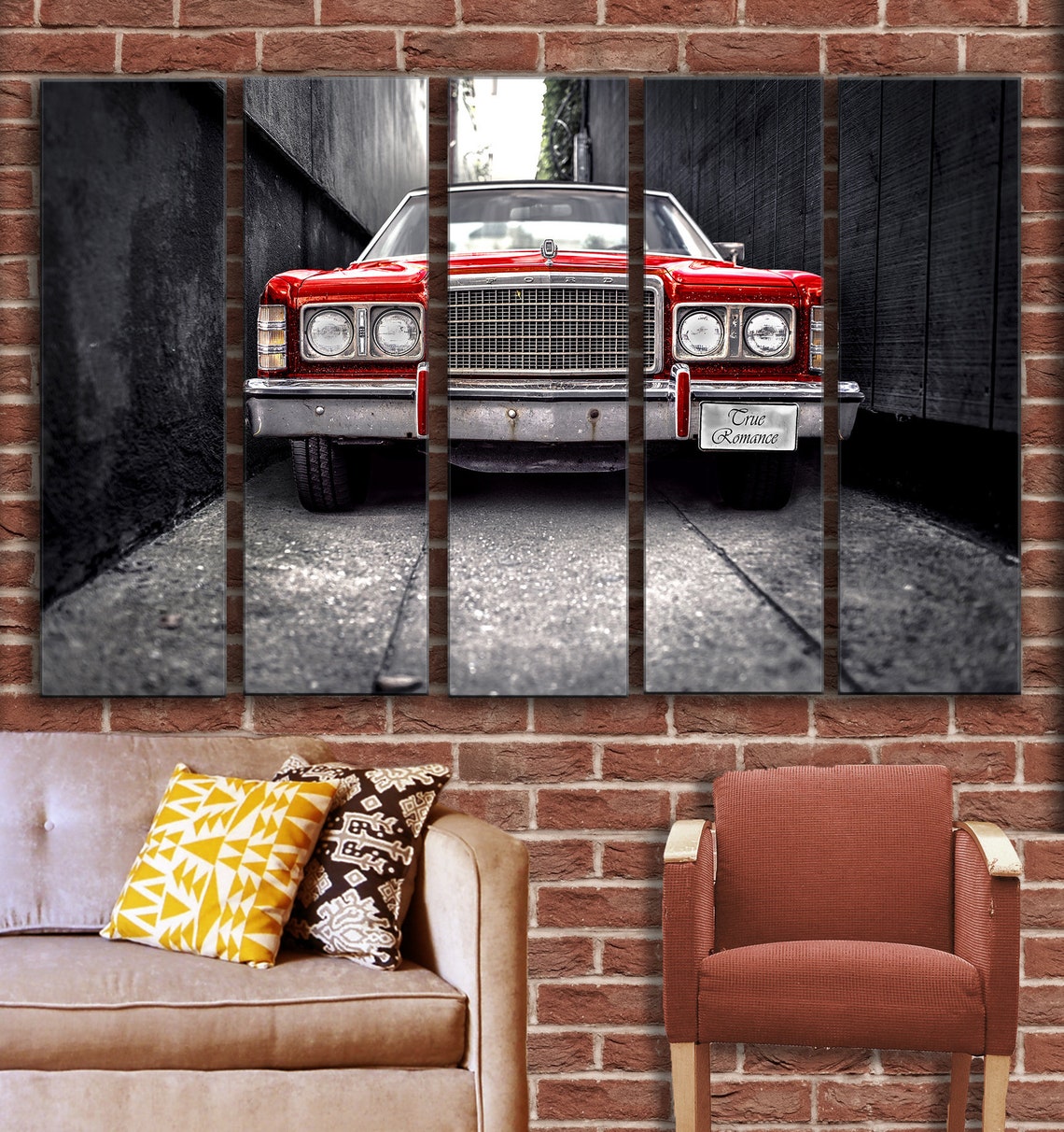 Big Set Old Car Wall Art Decor Picture Painting Poster Print Etsy