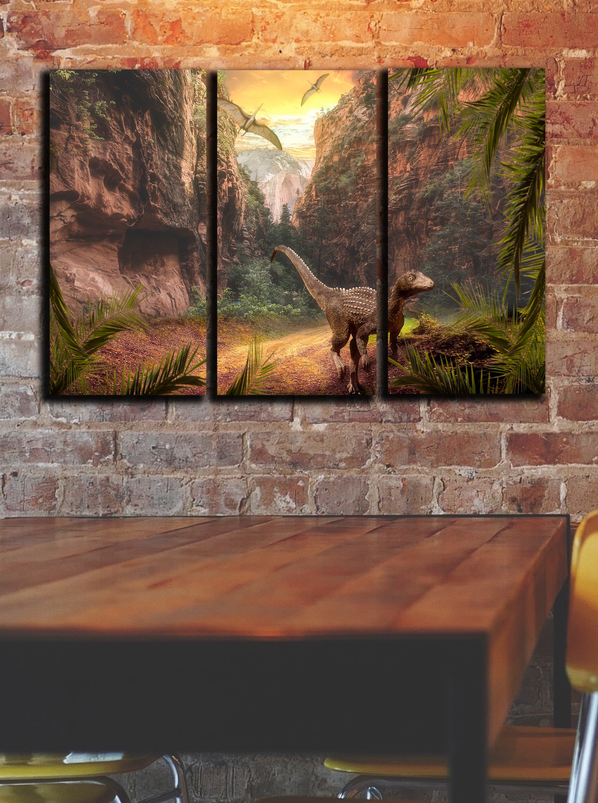 Dinosaurs Wall Art Decor Picture Painting Poster Print Canvas Etsy UK
