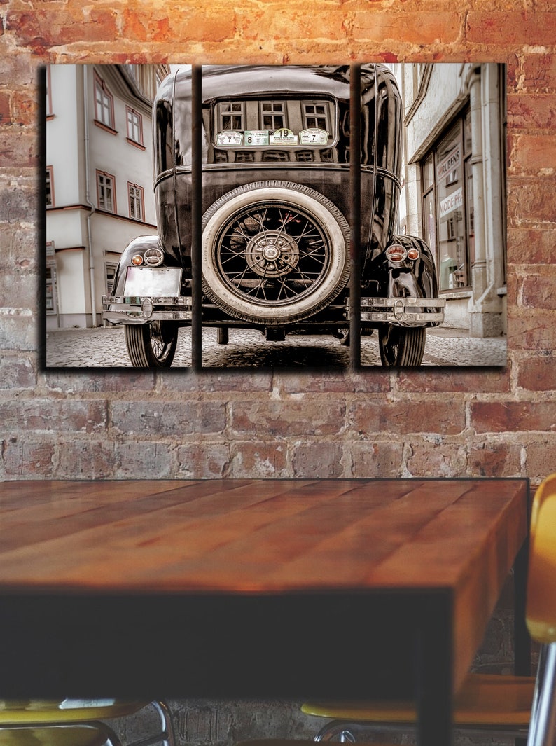 Big Set Antique Car Oldtimer Wall Art Decor Picture Painting - Etsy