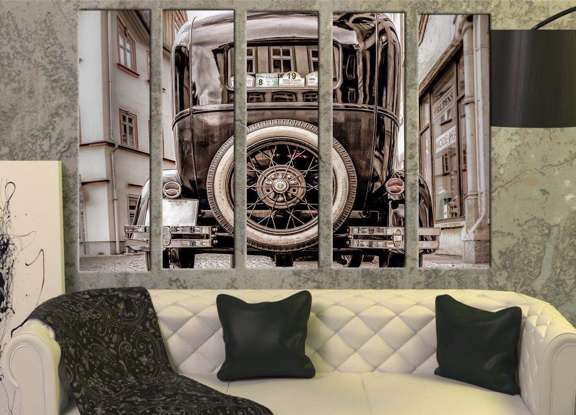 Big Set Antique Car Oldtimer Wall Art Decor Picture Painting | Etsy