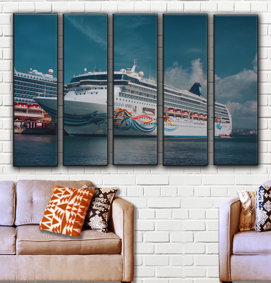 Cruise Ship Wall Art Decor Holidays Canvas Picture Print Etsy