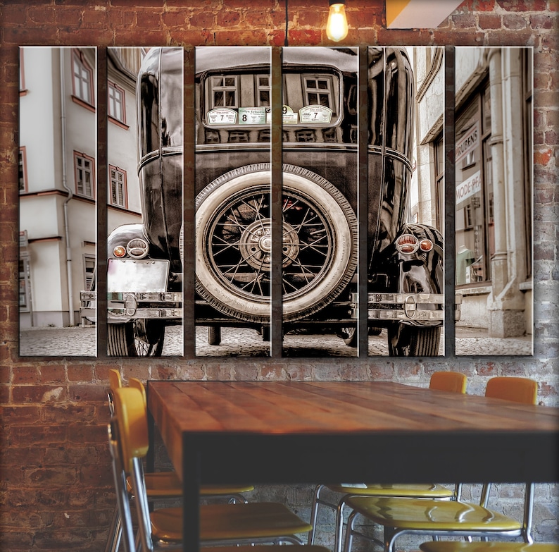 Big Set Antique Car Oldtimer Wall Art Decor Picture Painting | Etsy