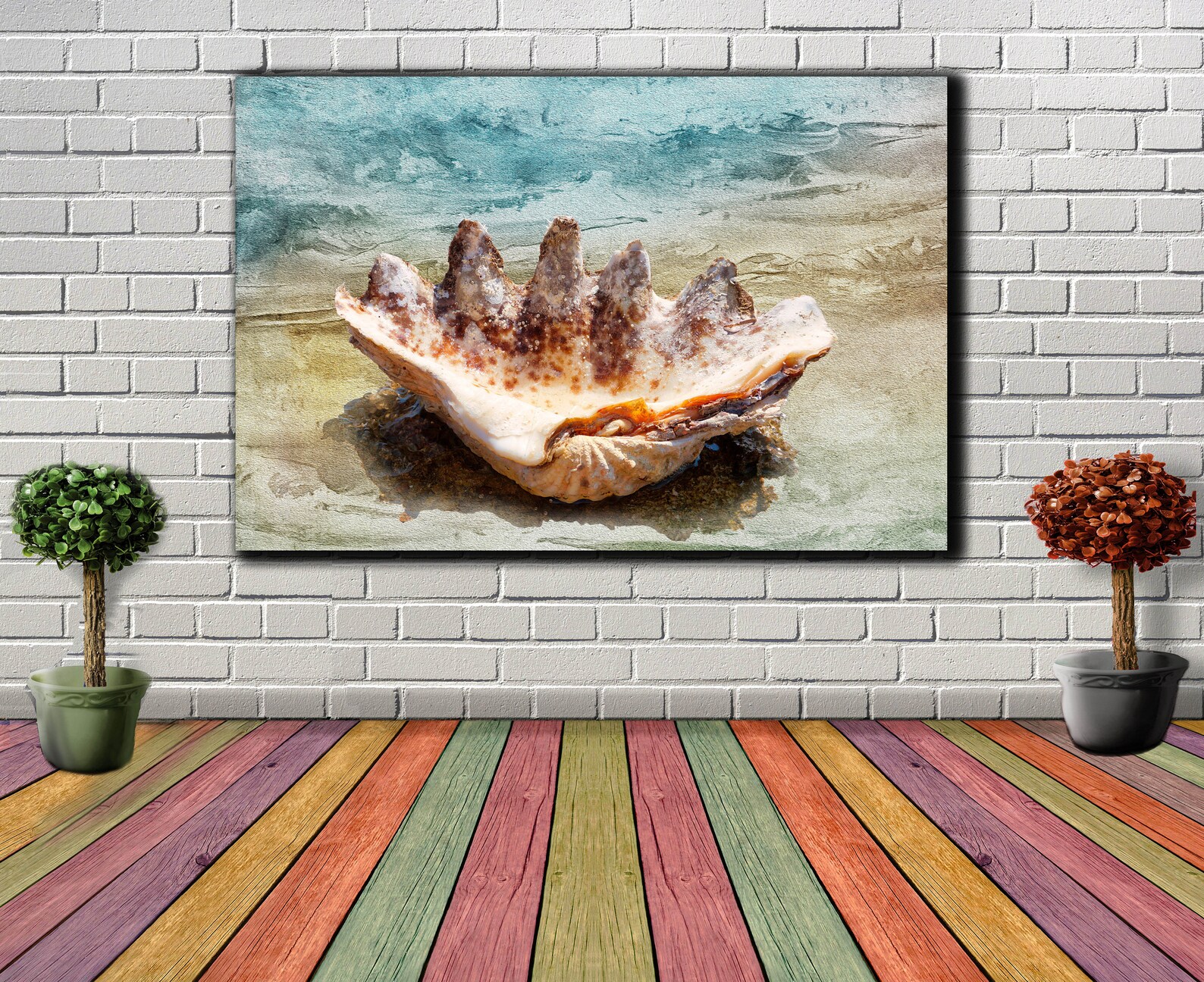 1 Piece Shell on the Beach Wall Art Decor Sea Shell Canvas Etsy
