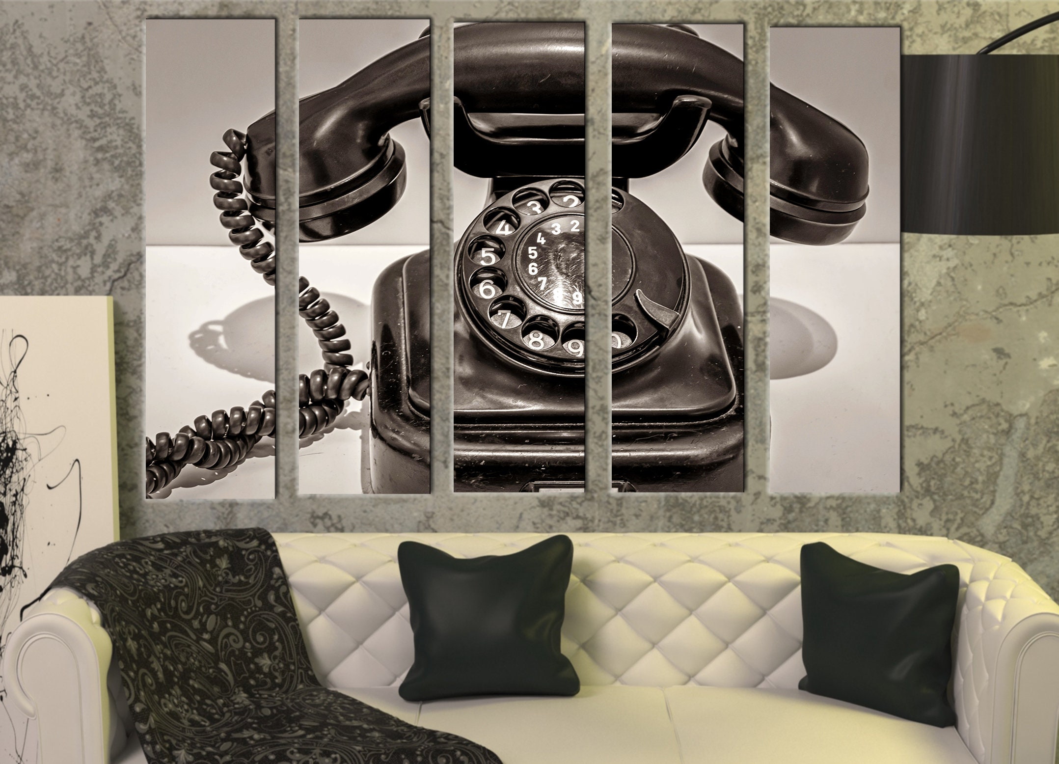 Big Set Old Phone Wall Art Decor Picture Painting Poster Print Etsy