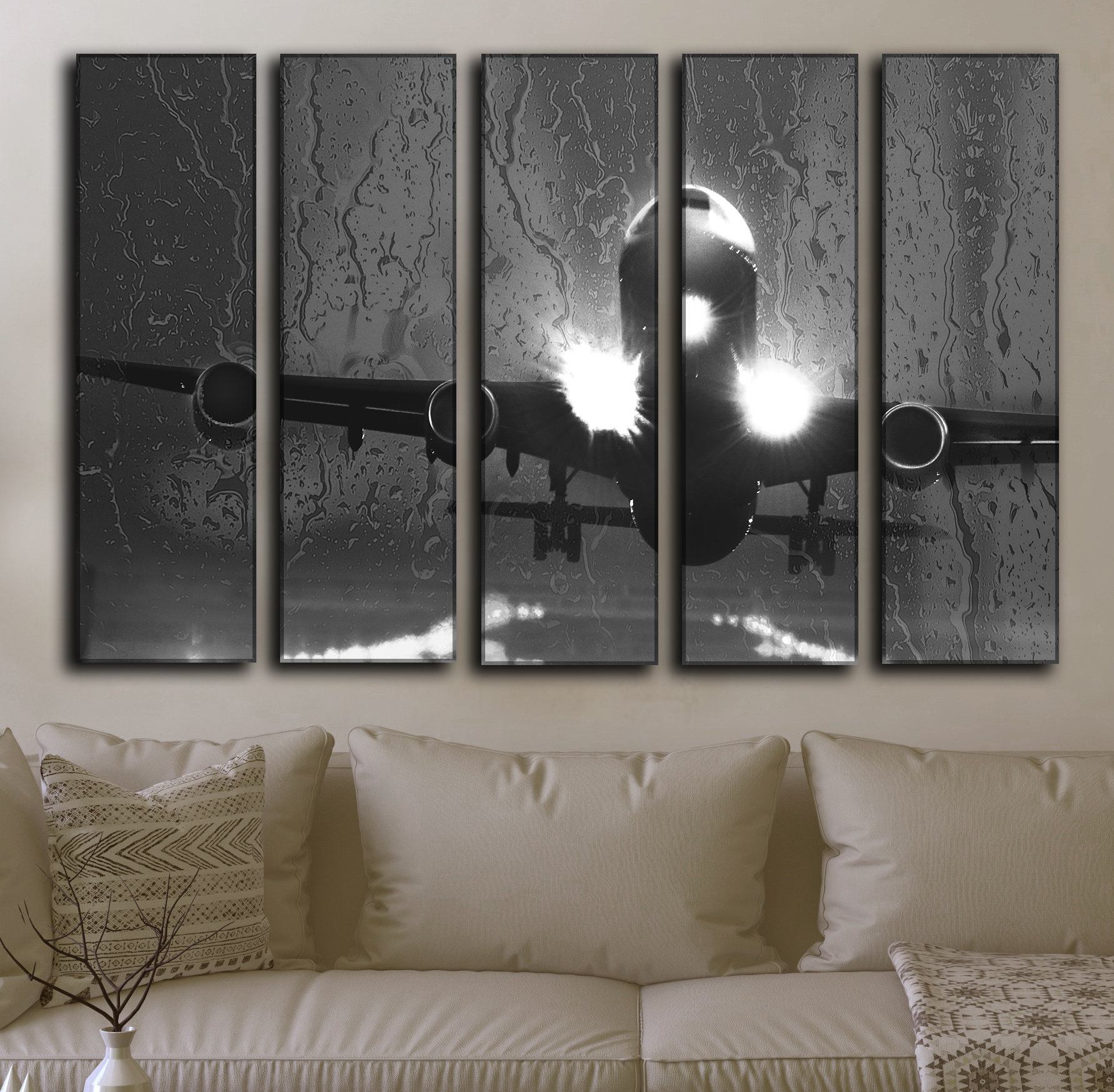 Large Airplane Tough Landing Wall Art Picture Painting on Etsy