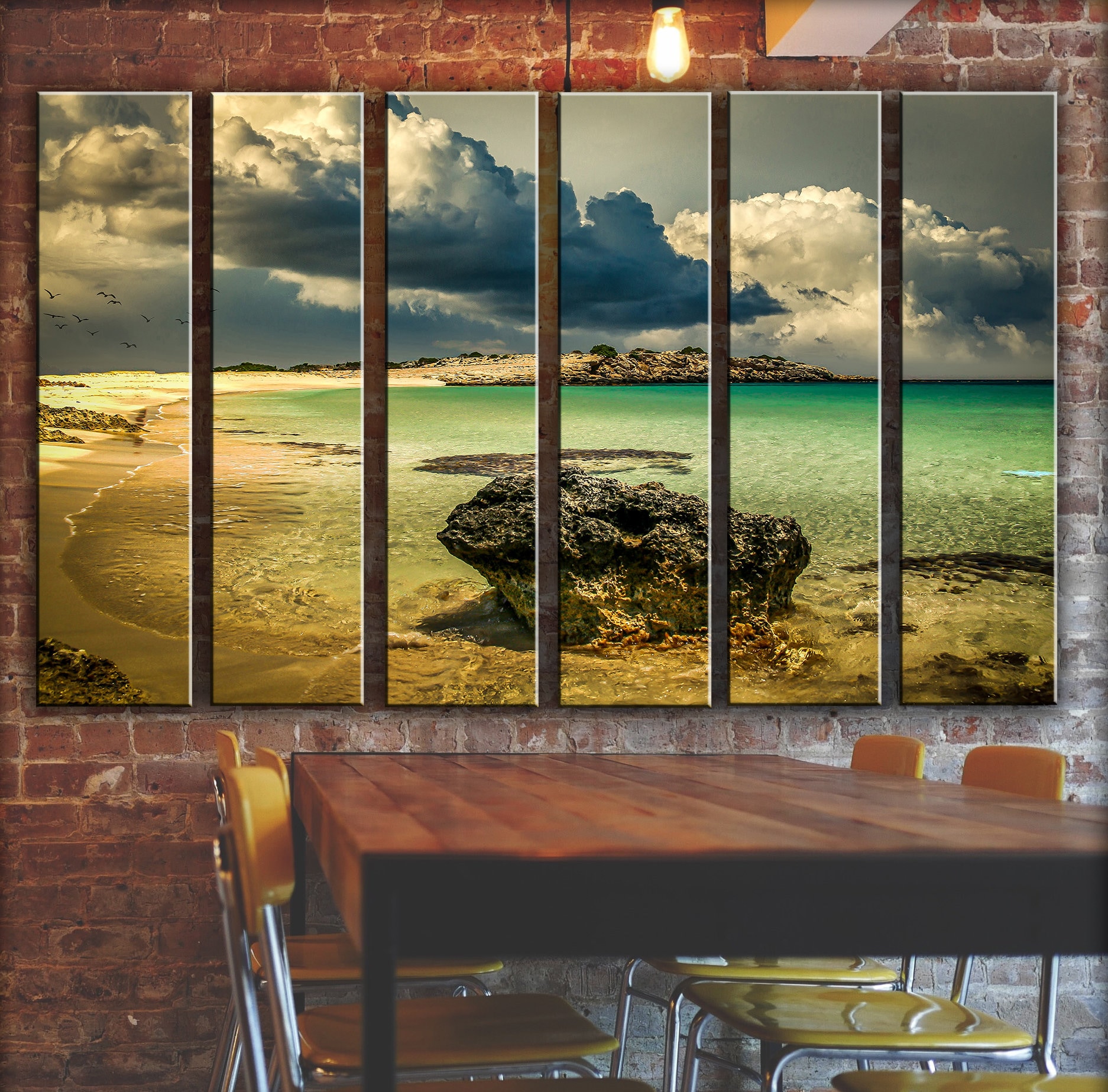 A Wonderful Beach Wall Art Decor Dramatic Atmosphere Canvas Etsy