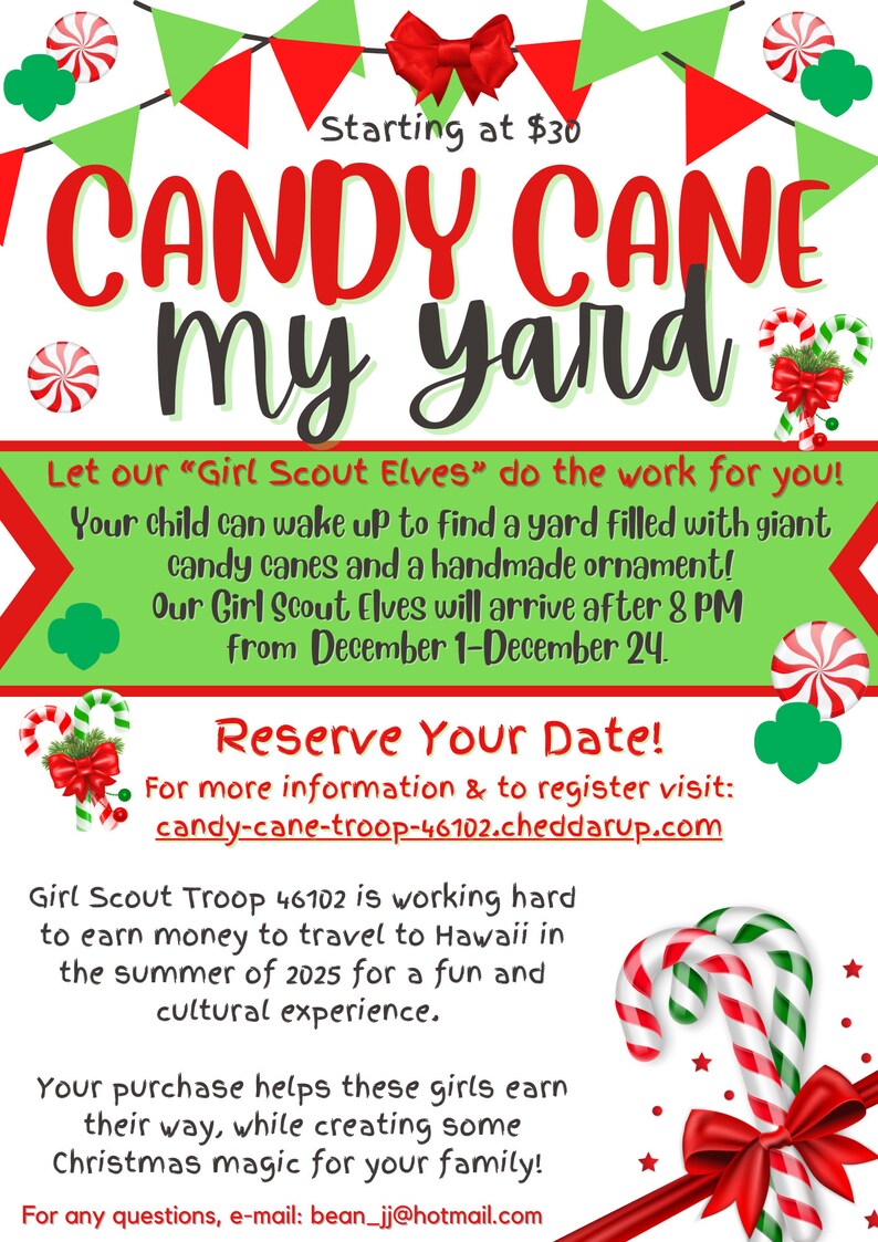 Candy Cane Fundraiser PTO PTA School Daycare DECA Team Christmas
