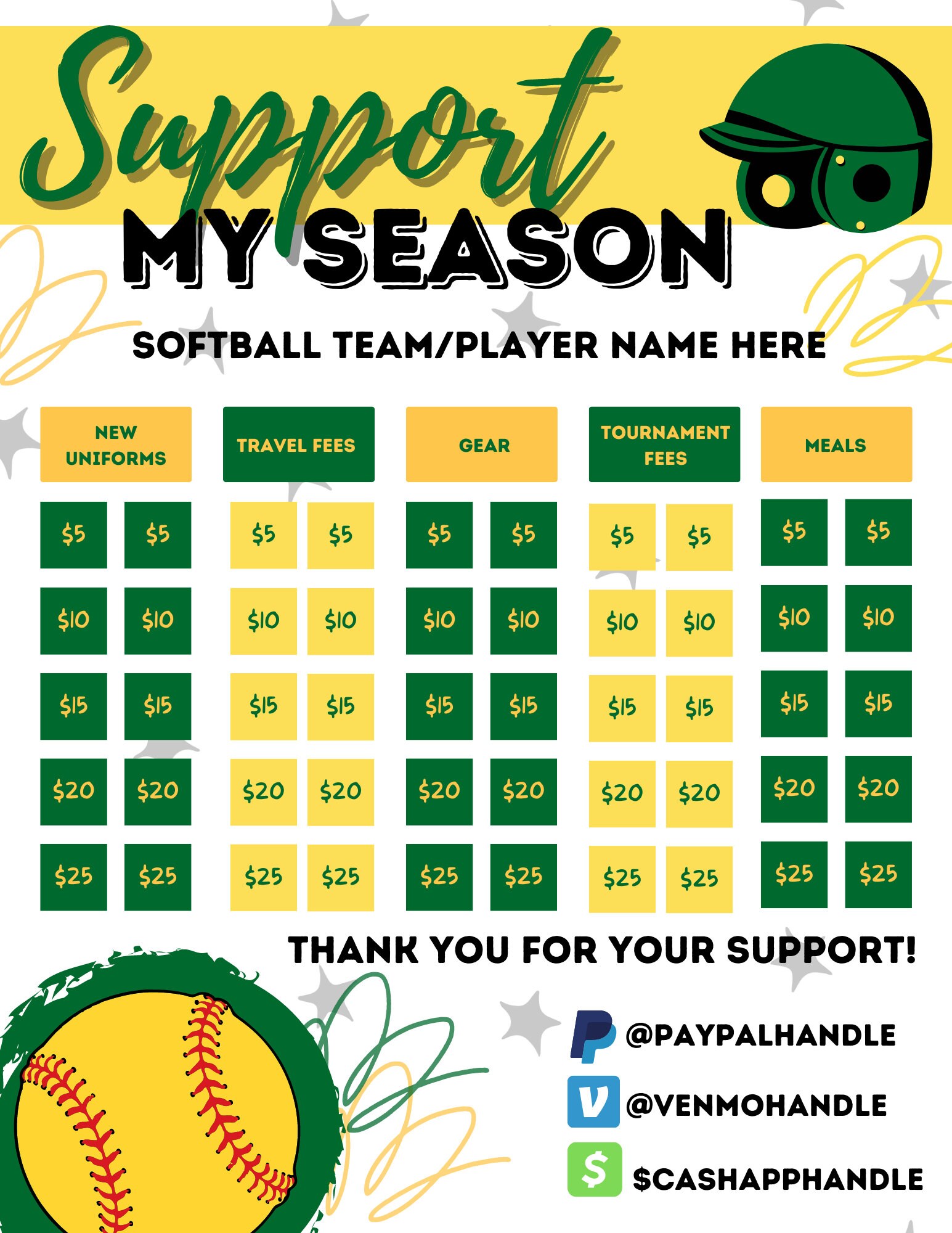 Softball Support. Sign SOFTBALL FUNDRAISER | Support My Season | Sponsor My Season | Pick Your ...