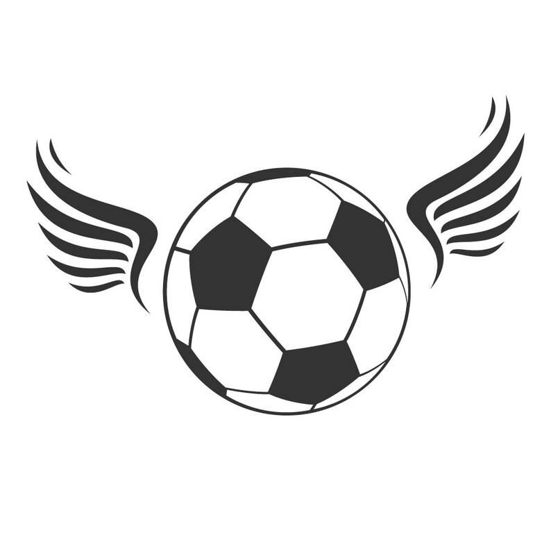 Soccer ball with wings silhouette svg clipart cut files eps Etsy