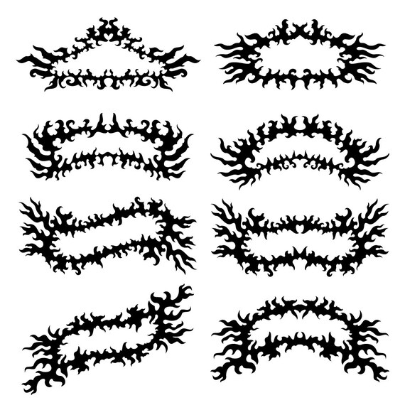 Flame Banners Svg Clipart Cut Files Eps Pdf Png Dxf Download Etsy