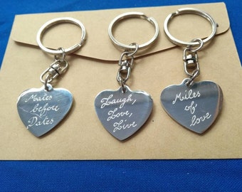 Personalised Keyrings, Engraved by Hand, Stainless Steel Keychain, Customised Engraving, Unique Birthday Gift, Gift for Kids, Name Keychain