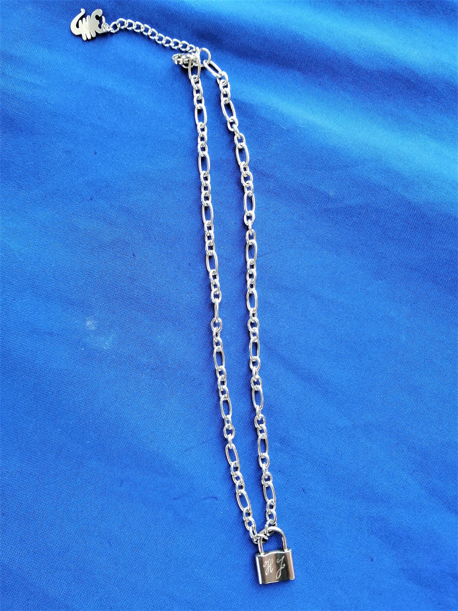 Personalised Padlock Necklace Engraved By Hand Lock Charm Etsy