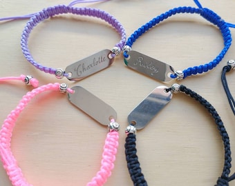 Personalised Bracelets, Engraved By Hand, Adjustable Bracelet, Unique Bracelet, Kids Jewellery, Customised Birthday Gift, Name on Bracelet