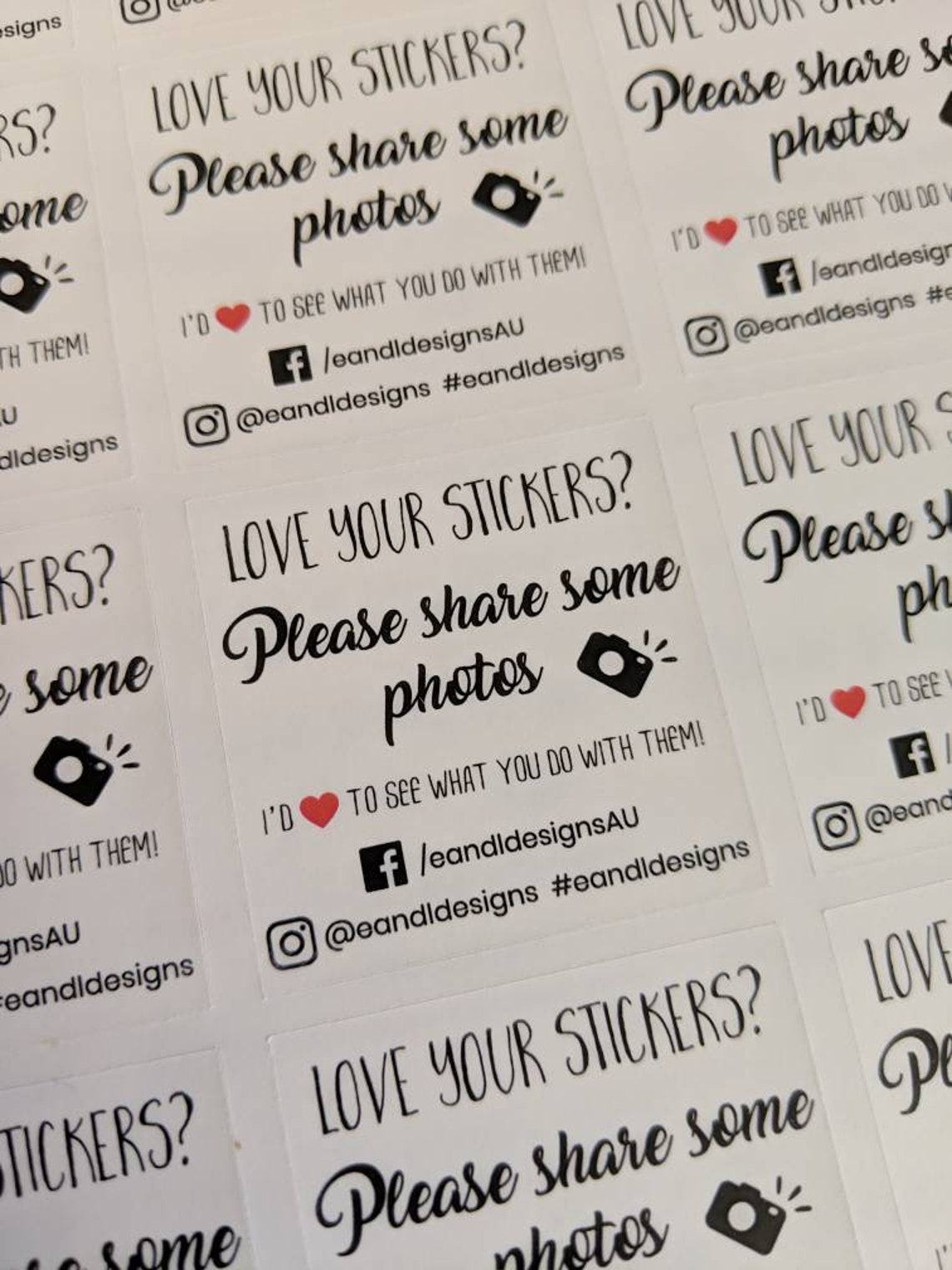 Love Your Order Stickers Pk of 24 4cm Square White Semi Etsy