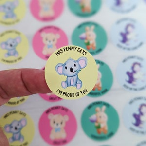 Personalised Teacher Stickers, 30mm Round, Pk of 48