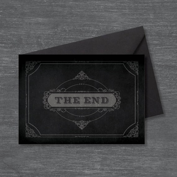 Sending Love Card Silent Film Card The End Card Black Etsy