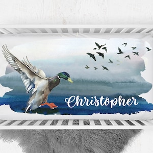 Mallard Duck Baby Shower Gift Boy, Duck Crib Bedding Boy, Mallard Duck Crib Sheet, Duck Baby Bedding, Duck Hunting Nursery, Crib Sheet Boy