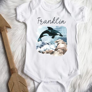 Whale Baby Bodysuit, Under The Sea Bodysuit, Ocean Baby Clothes, Nautical Baby Shower Gifts, Navy Bodysuit Baby Boy, Personalized Bodysuit